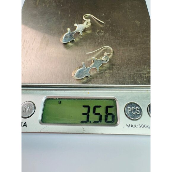 Estate Sterling Silver 925 Tiger Eye Drop Dangle Earrings Hook 3.56g Boho Chic - Picture 7 of 7